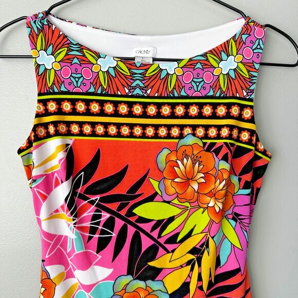 Cache Floral Hawaiian Boat Neck Dress Womens Size 2 - Picture 2 of 4